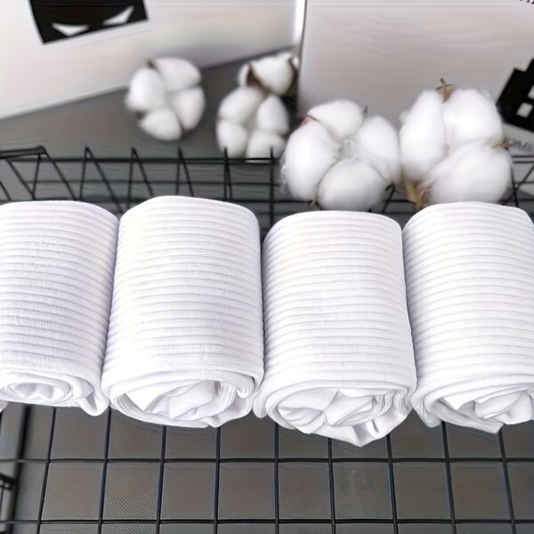 Men Crew Socks 10 Pairs Comfortable Breathable Casual Socks White