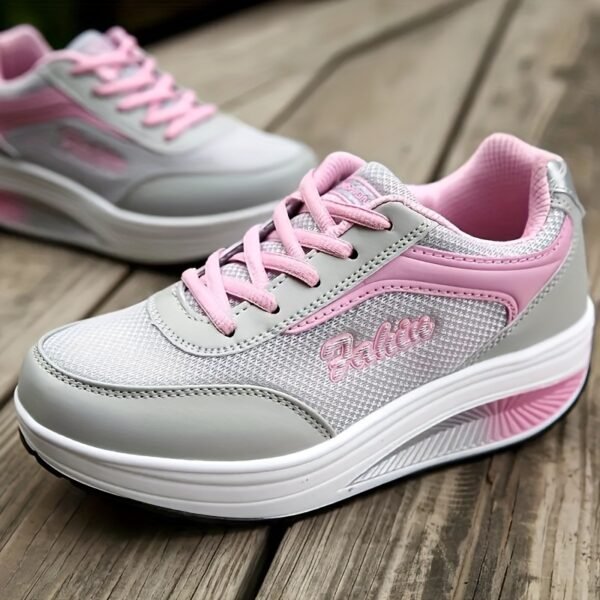 Women Platform Sneakers Breathable Mesh Lightweight Casual Walking Shoes