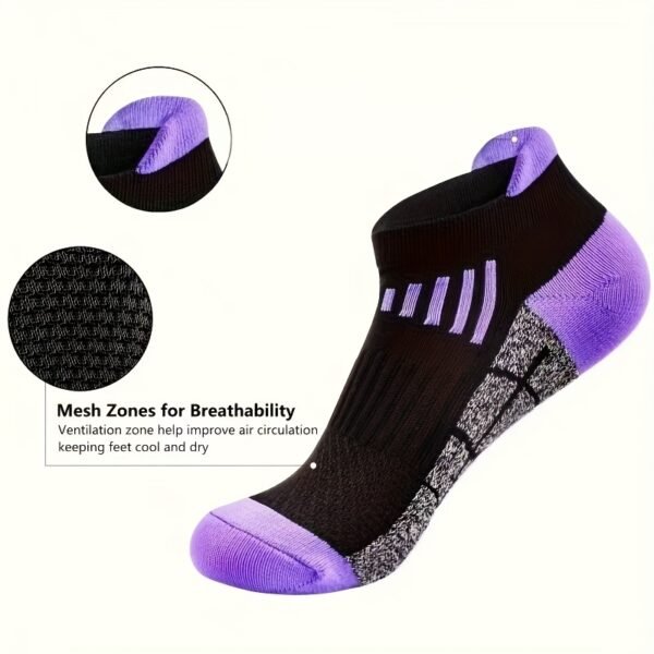 Women Compression Ankle Socks 6 Pack Breathable Moisture Wicking Sports Socks