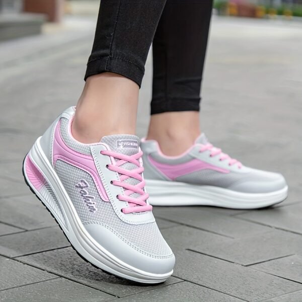 Women Platform Sneakers Breathable Mesh Lightweight Casual Walking Shoes