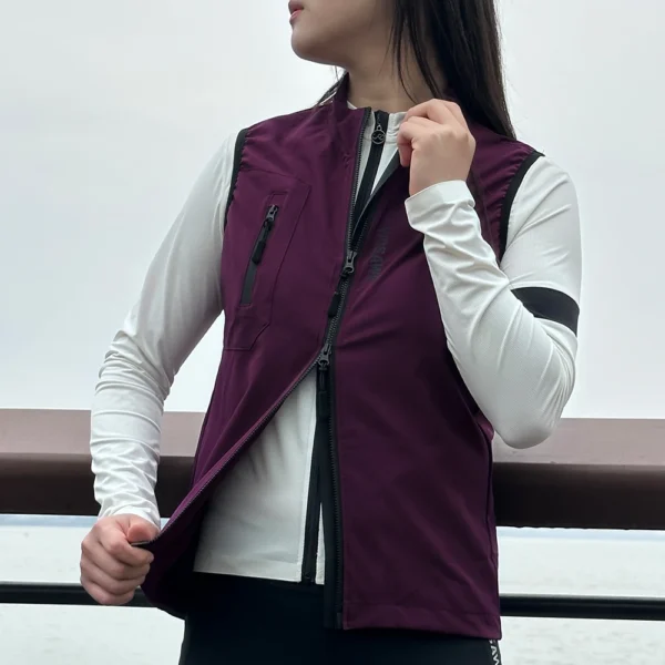 S453263b5b6394c138f0bc9a22f2a491bs.webp WOSAWE Women's Lightweight Bike Vest Windproof Vest Cycling Wind Gilet New Stretch fabric With Two Way Zipper