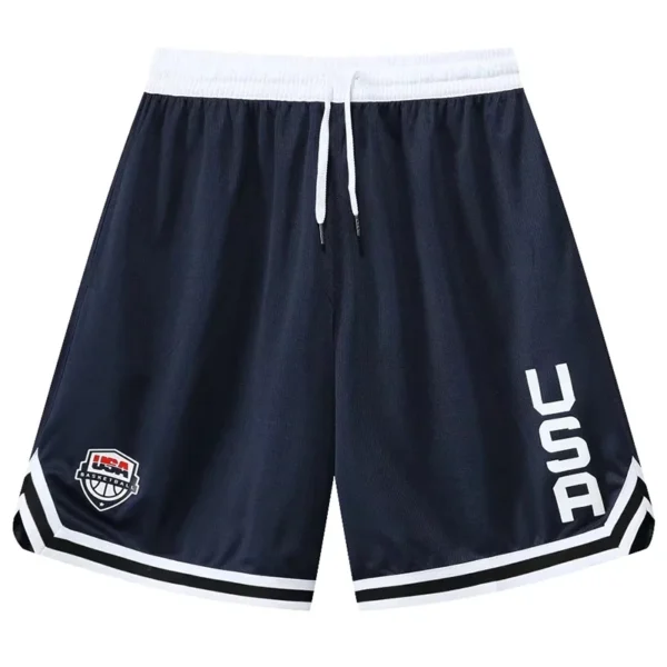 Men Basketball Shorts USA Print Running Training Sports Shorts