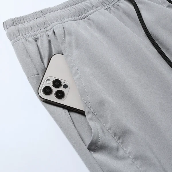 S952016ff41d8402a86d19f63e4b4b0283.webp CHRLCK Men Running Pants Jogging Casual Summer Thin Sweatpants Quick Dry Ice Silk Straight Trousers Sports Gym Breathable Unisex