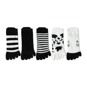 Women Five Toe Socks 5 Pack Breathable Cotton Anti Odor Socks