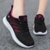 Women’s Running Shoes Lightweight Breathable Knit Sneakers (Black/Pink)