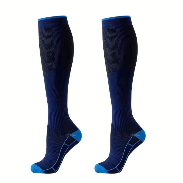 3-Pack Compression Socks Comfortable Breathable Support Socks (Black/Grey/Blue)