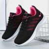 Women’s Running Shoes Lightweight Breathable Knit Sneakers (Black/Pink)
