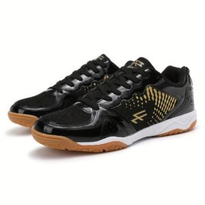 Court Shoes Non-Slip Indoor Badminton Training Shoes (Black/Gold)